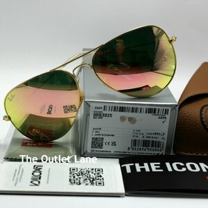 Model Display RayBan Aviator Copper Mirror RB3025 Pink
